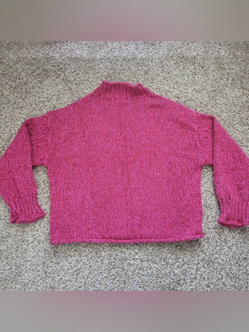J. Crew 2025 Rollneck Sweater Marled Vintage Berry Pink Red Purple Cotton Small - Picture 8 of 8